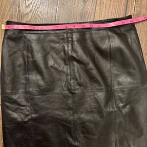 White House Black Market Black Leather Pencil Skirt